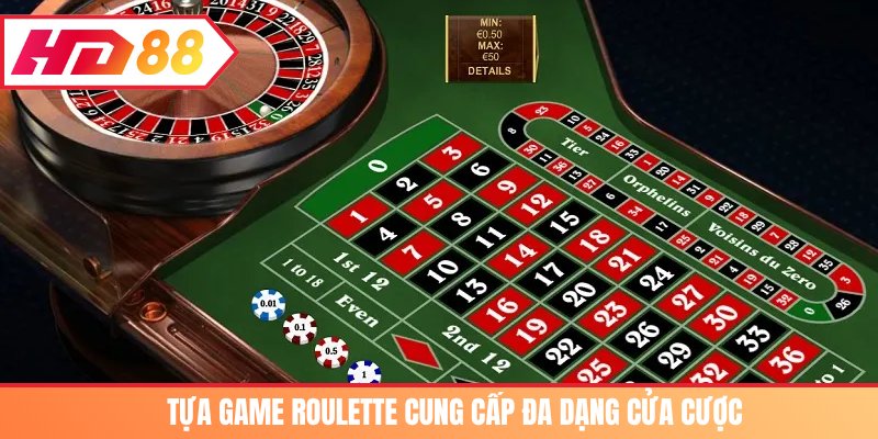 Tựa game Roulette cung cấp đa dạng cửa cược